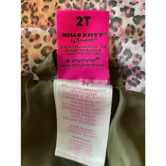 Hello Kitty by Sanrio Toddler Puffer Jacket Hooded Bling Size 2T Girls Green EUC - Picture 4 of 13